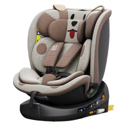 BUF BOOF® B-Joy DELUXE i-Size 40–150 cm Scaun Auto Copii, ISOFIX, Rotativ 360°, Reclinare 155°, Poziție Somn, BrownDOG