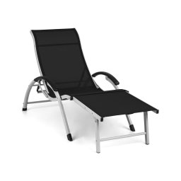 Blumfeldt Sunnyvale, șezlong cu suport pentru picioare, aluminiu, pe 4 niveluri (GDMC2-Sunnyvale-BK)