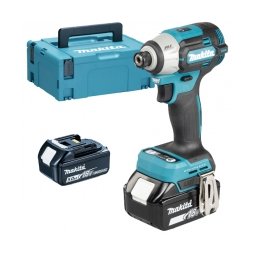 Makita - DTD201RTJ - Masina de insurubat cu impact cu 2 acumulatori si incarcator, Li-Ion, 18 V, 5 Ah, 210 Nm, -, valiza speciala