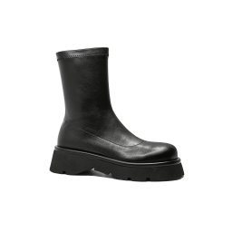 Ghete damă Anna Viotti cu platformă negre, din piele naturală GOR3691-37 EU