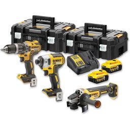 Dewalt Pachet de scule masina de gaurit si insurubat cu percutie DCK384P2T Set 18V NEGRU/GALBEN