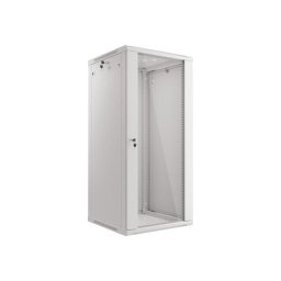 Lanberg wall-mounted installation rack cabinet 19'' 27U 600x600mm gray (glass door)