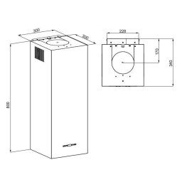 Hota Hota Decorativa, 30 cm, 275 m³/h, 3 Trepte + Intensiv, Filtru Aluminiu, Iluminare LED, 70 dB, Alb, Touch Control