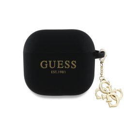Husa pentru Apple AirPods 4 - Guess Silicone W/4G Charm (GUA4LECG4K) - Black
