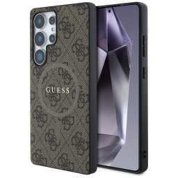 Husa Husa pentru Samsung Galaxy S25 Ultra - Guess 4G Ring Classic Logo MagSafe (GUHMS25LG4GFRW) - Brown