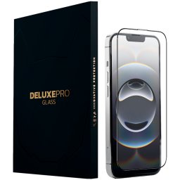 Folie de sticlă securizată iLera DeLuxe Original Glass pentru Apple iPhone 16e / 14 / 13 Pro / 13 - negru