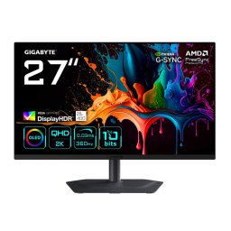Monitor LED MO27Q3 27” OLED QHD Gaming Monitor - 2560 x 1440, 360Hz, 0.03ms, 250 cd/m², G-Sync Compatible, FreeSync Premium Pro, Display HDR True Black 400, HDMI 2.1, Displayport 1.4