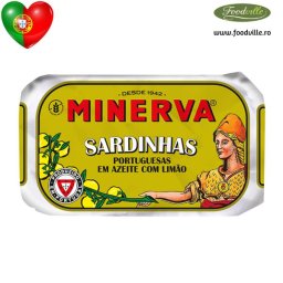 MINERVA Conserva sardine portugheze in ulei de masline cu lamaie 120g