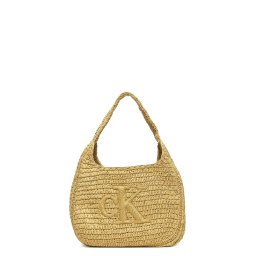 CALVIN KLEIN Geantă Bold Ck Raffia Lg Shoulder Bag LV04F3448G 0EI natural raffia