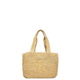 CALVIN KLEIN Geantă Bold Ck Raffia Medium Tote LV04F3447G 0EI natural raffia