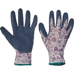 Manusi de protectie PINTAIL navy 8/M din nylon cu latex spumat, set 12 perechi