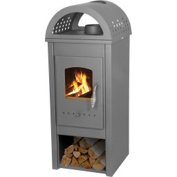 Soba pe lemne Thalia Nera Plus 5,4 kW, otel si samota, 98 cm