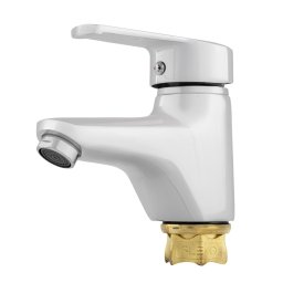 Baterie monocomanda pentru lavoar Fleko FZ231-203, alba, cu aerator