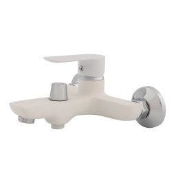 Baterie cada Fleko FZ183 alb mat, monocomanda, inox, cu cartus ceramic