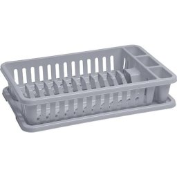 Scurgator de vase Curver Lux gri cu suport tacamuri, 42x26,5x8,8 cm