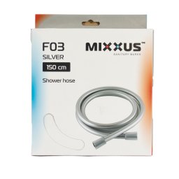 Furtun de dus Mixxus Silver 150 cm din silicon, filet standard, model F03