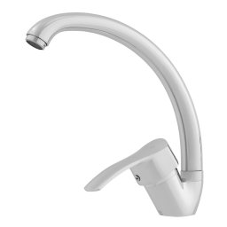 Baterie de bucatarie Fleko FZUF 275, monocomanda, inox cromat cu cartus ceramic