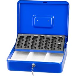 Caseta metalica CashBox pentru bani si monede, 30x25x8,8 cm
