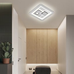 Lustra LED Keren 33W patrata, 3 temperaturi 3000K/4000K/6000K, alb mat