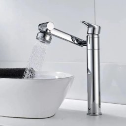 Baterie lavoar crom lucios din alama sanitara, pipa înalta, OD/2026