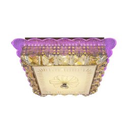 Lustra LED cu cristal Anaida RGB 20W, 3 temperaturi 3000K-6000K, auriu