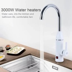 Robinet electric instant pentru apa calda la chiuveta, cu afisaj LCD, alb lucios LZ-501X