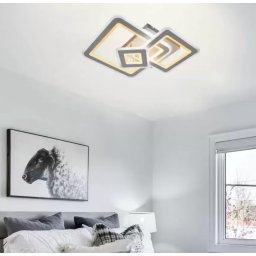 Lustra LED Hortensia 190W dimabila, alba, cu telecomanda pentru living