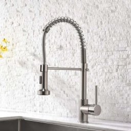 Baterie de bucatarie cu dus extractibil, inox SUS304 si alama crom YD/101