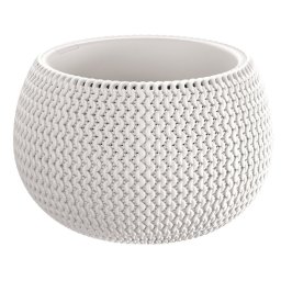 Ghiveci tip bol SPLOFY alb 290x195 mm cu model impletit, design modern