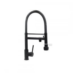 Baterie de bucatarie negru mat din inox SUS304 si alama, 2 functii, YD/302