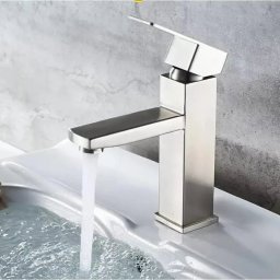 Baterie pentru lavoar din inox SUS304 satinat, monocomanda, 18 cm, MP009