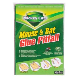 Capcana adeziva Mickey Cats pentru soareci si sobolani, 19x13 cm