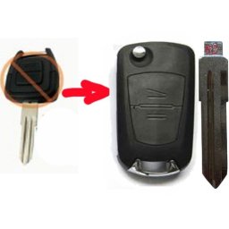 Carcasa cheie auto compatibila Opel Astra G, 2 butoane, lamela sant stanga