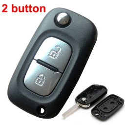 Carcasa cheie tip briceag compatibila Renault Megane/Clio, 2 butoane, cu lamela