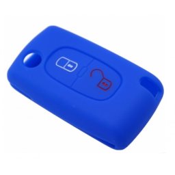 Husa din silicon albastra pentru cheie Citroen/Peugeot cu 2 butoane