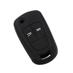 Husa din silicon pentru cheie Opel Astra H, 2 butoane, neagra, protectie antialunecare