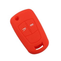 Husa din silicon rosu pentru cheie Opel Astra H, 2 butoane – protectie si grip