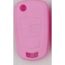 Husa din silicon roz pentru cheie Opel Astra H, 2 butoane, protectie antisoc
