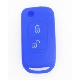 Husa cheie Mercedes, 2 butoane, din silicon albastru – protectie si grip