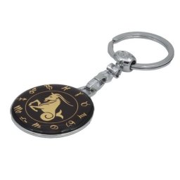 Breloc zodia Capricorn metalic cu epoxy, pentru chei si cadou