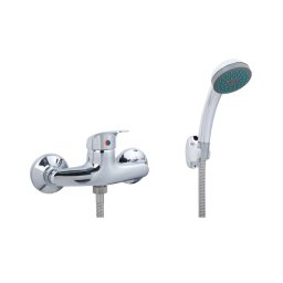 Baterie de dus monocomanda cromata, montaj pe perete, set cu para dus CD000