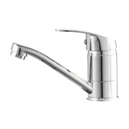 Baterie pentru lavoar cromata cu pipa pivotanta 18 cm si cartus ceramic, racord inclus