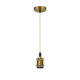 Lustra pendul bronz antichizat 1xE27 din metal, 100 cm, stil retro
