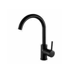 Baterie de bucatarie negru mat din inox SUS304, monocomanda, 25 cm