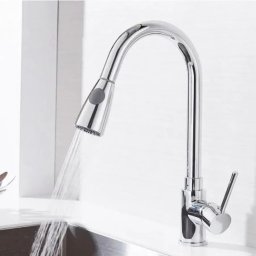 Baterie de bucatarie cu dus extractibil si control touch, inox SUS304 crom