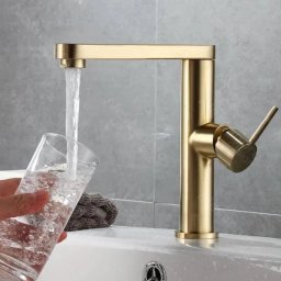 Baterie pentru lavoar aurie din alama sanitara Korman Technik 9107D