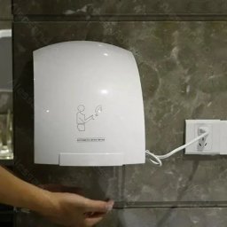 Uscator de maini cu senzor 1800W, carcasa ABS alba, montaj pe perete