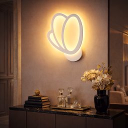 Aplica LED de perete Tulip 15W, 3 temperaturi de culoare 3000K/4000K/6000K, alb