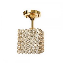 Lustra Catrina din cristal auriu, patrata, 1xE27, pentru interior