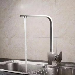 Baterie de bucatarie din inox SUS304 satinat, cu pipa înalta, CF006